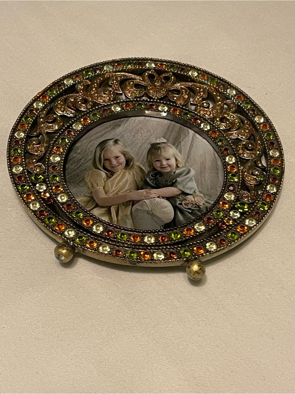 The Bombay Company- Ornate Jeweled Oval Picture Frame